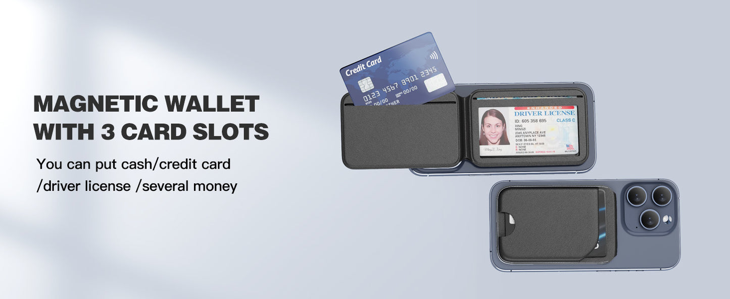 Mini Magnetic Wallet Phone Stand for iPhone16 15 14 12 Lightweight MagSafe Phone Card Stand Leather Magnetic Card Holder