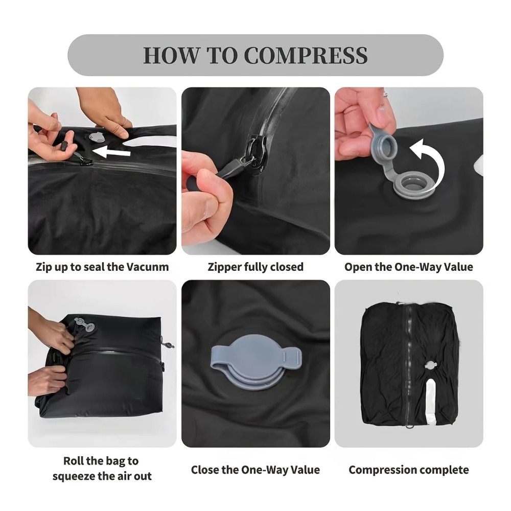 New Reusable Vacuum Bags for Travel Dustproof Space Saver Vacuum Compression Bag Waterproof Luggage Vacuum Storage Bag Backpack