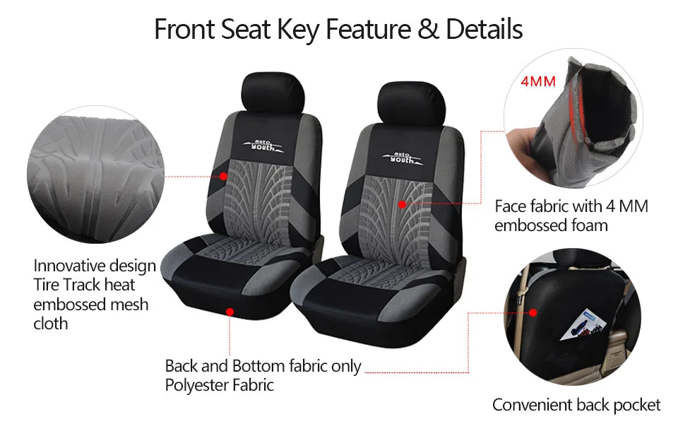 Brand Embroidery Car Seat Covers Set Car Organizer Universal For golf 4 For Citroen C4 For izh 2126 For Hyundai Ai 20 For Honda