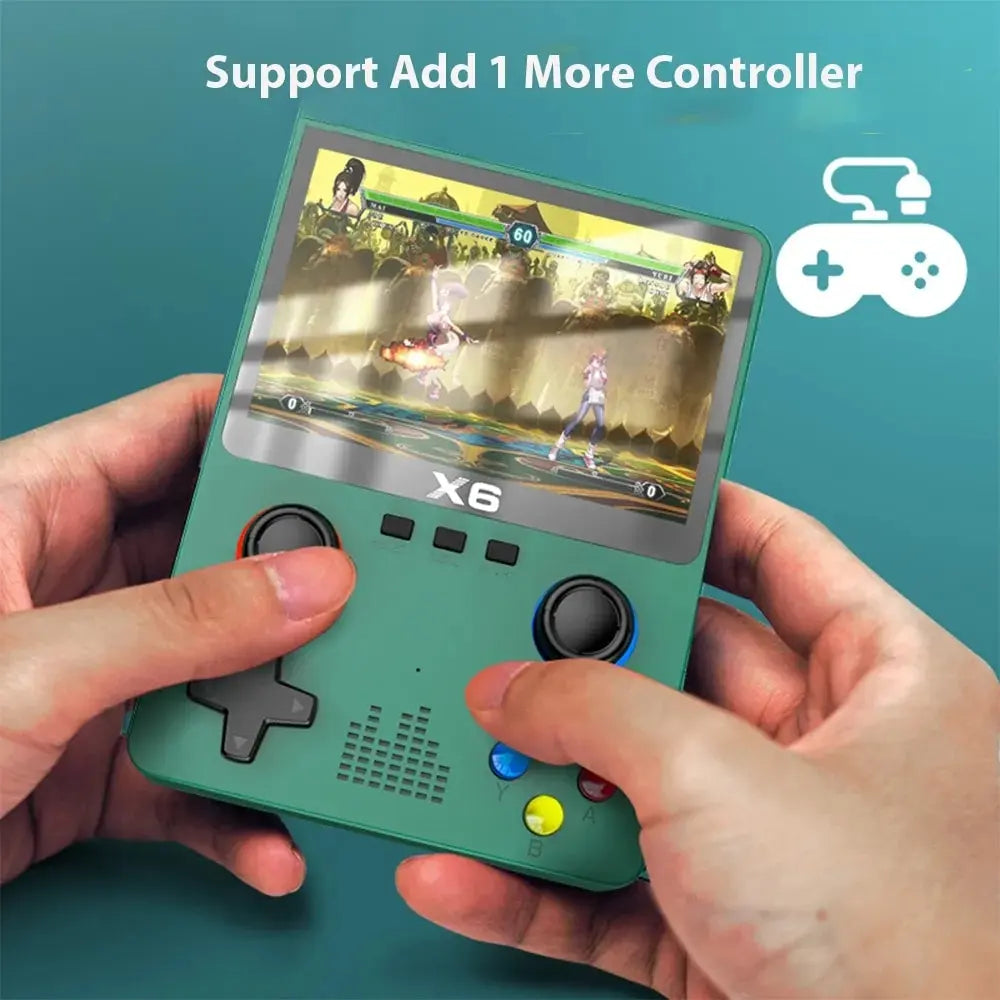 New X6 3.5Inch IPS Screen Handheld Game Player, Dual Joystick 11 Simulators GBA Video Game Console for kids - 02ALABA