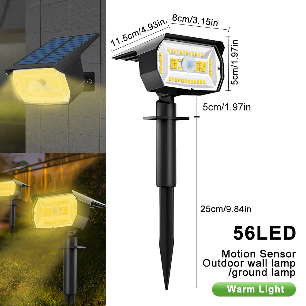 72/68 LED Solar Landscape Lights, IP65 Waterproof Outdoor Solar Light with 3 Modes, Solar Garden Spotlight for Yard, Lawn, Walkway. - 02ALABA