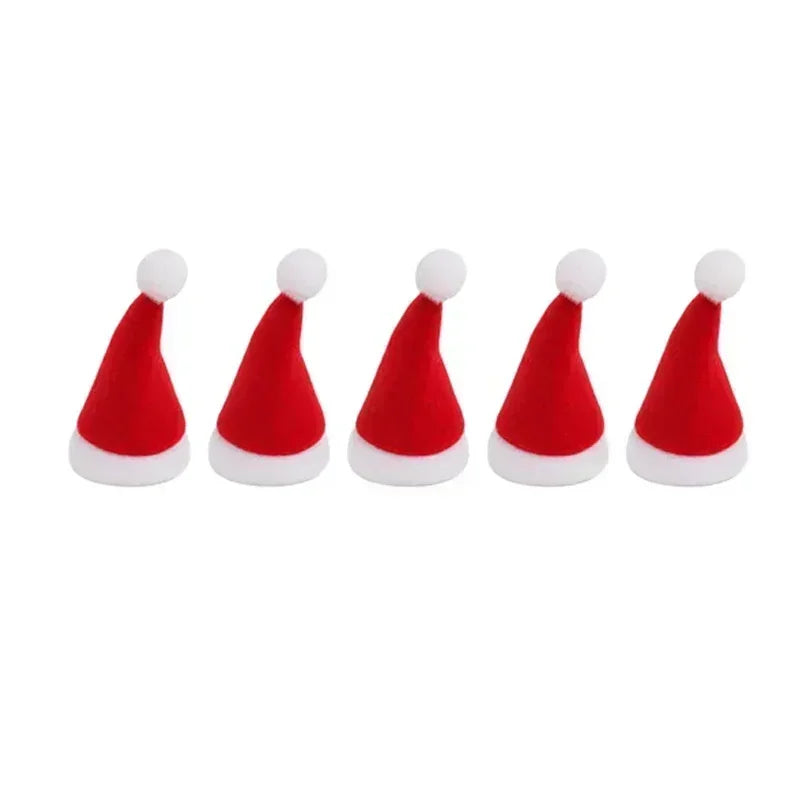 Christmas Wine Bottle Cover Caps, Red and Green Xmas Hat and Scarf Sets, Home Ornament, Festival Party Tableware Decoration Supplies - 02ALABA