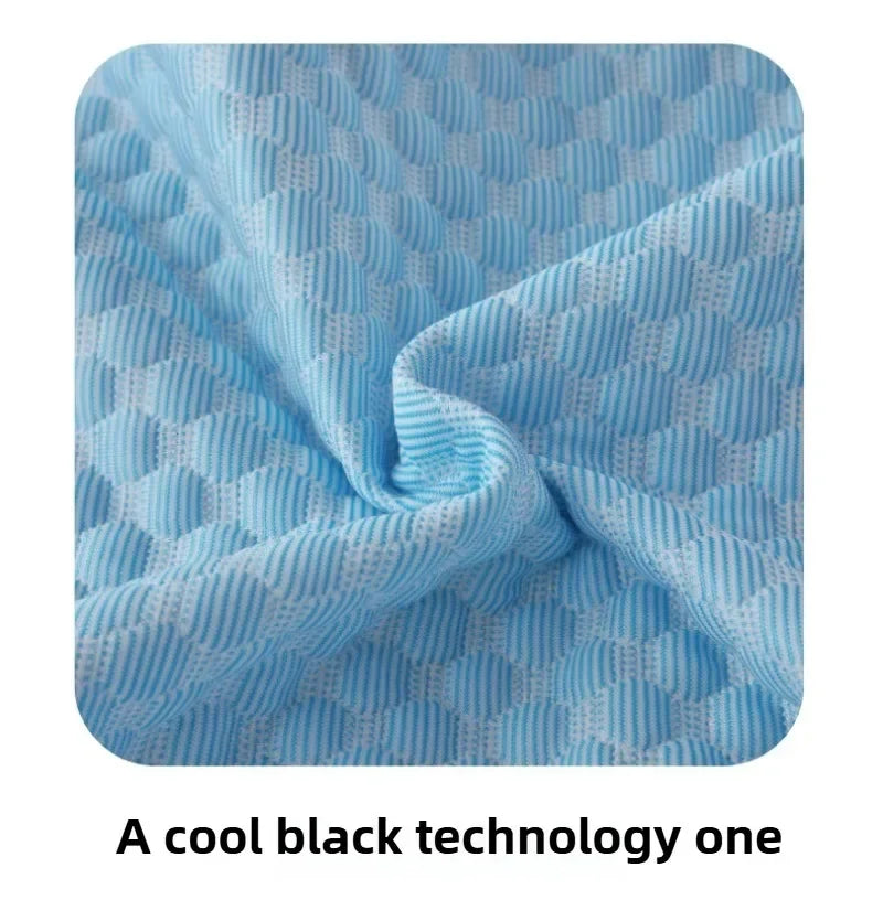 Summer Cooling Pillowcase Solid Color Ice Bean Bean Pillowcase Cool Feeling Air Conditioning Cover Washable (No Pillow) 48x74cm