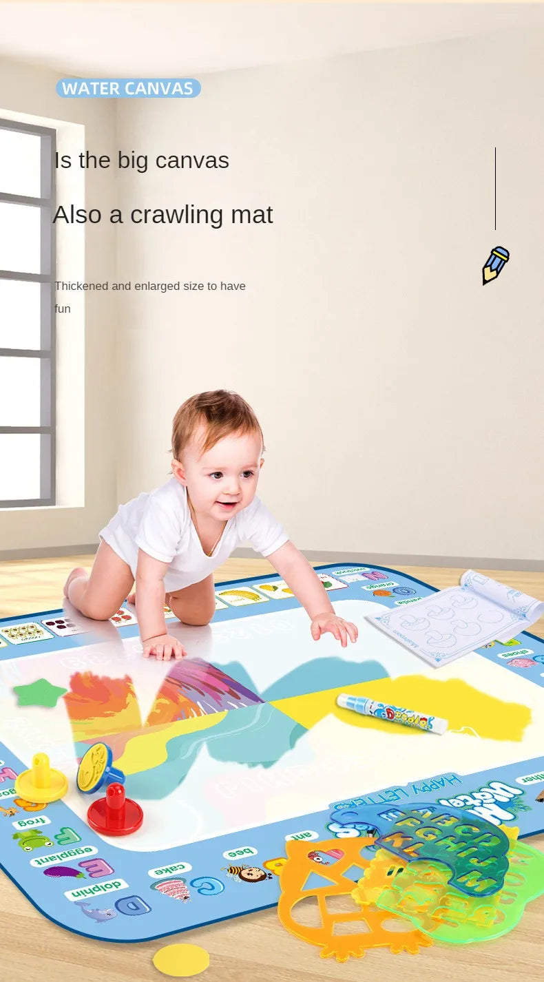 Magic Water Drawing Mat Reusable Doodle Painting Board with Pens Montessori Educational Toys for Kids Halloween Christmas Gift