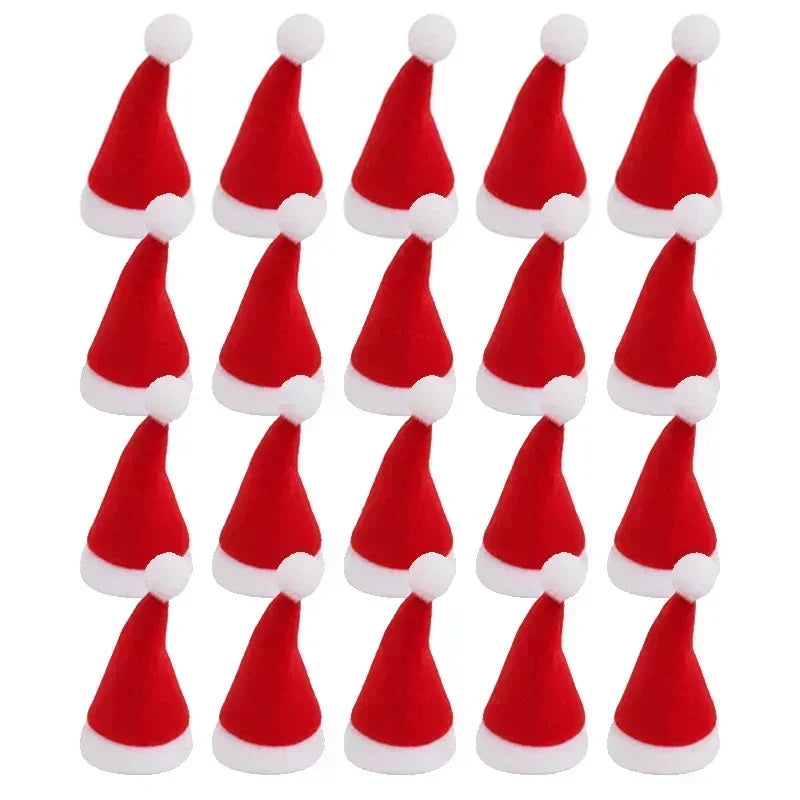Christmas Wine Bottle Cover Caps, Red and Green Xmas Hat and Scarf Sets, Home Ornament, Festival Party Tableware Decoration Supplies - 02ALABA