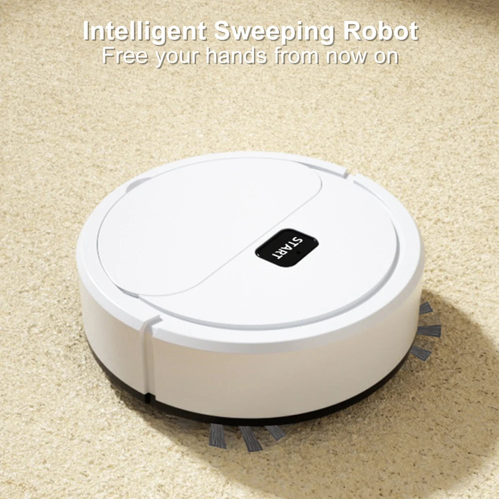 The Fully Automatic Sweeping Robot is a versatile vacuum cleaner that can also mop the floor. It's a compact, home-use device designed for convenience, known as the Lazybones Intelligent 3-in-1 Sweeper. - 02ALABA