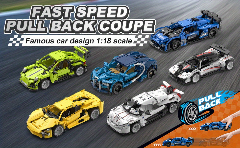 ToylinX Technology Building Blocks Car Speeding Vehicle Racing Bricks Toys for Children Gift Thanksgiving, Halloween, Christmas - 02ALABA