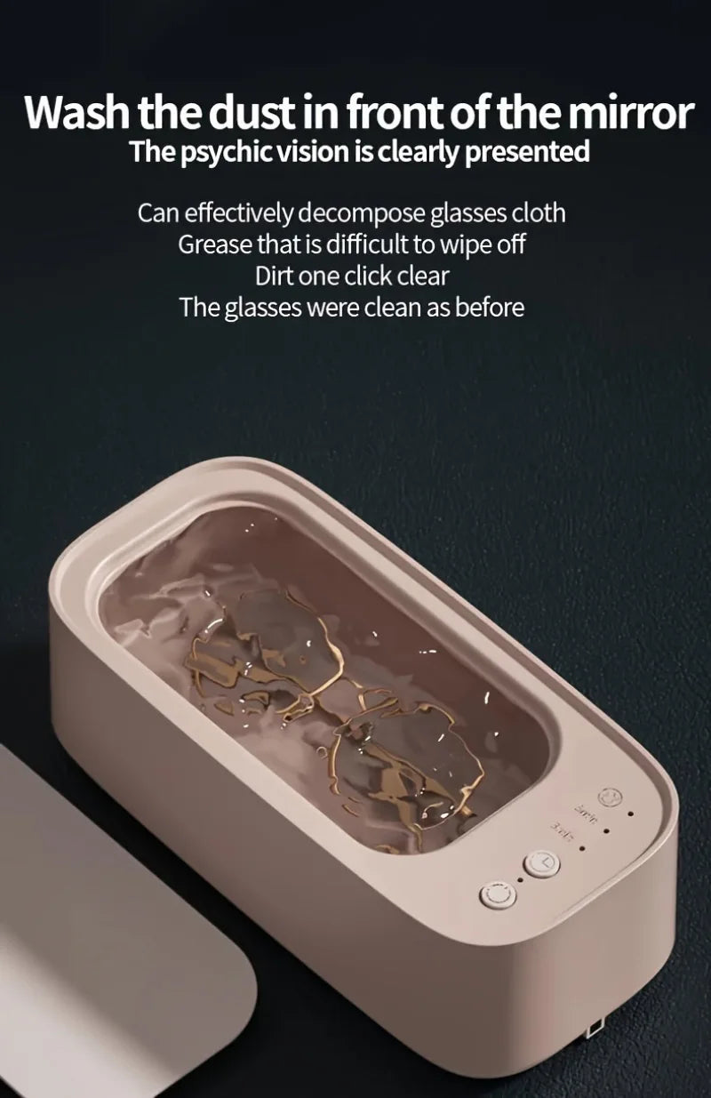 Xiaomi MIJIA Ultrasonic Glasses Cleaner, 45KHZ Ultrasound Jewelry Cleaning Machine, High-Frequency Ultrasonic Cleaning Bath - 02ALABA