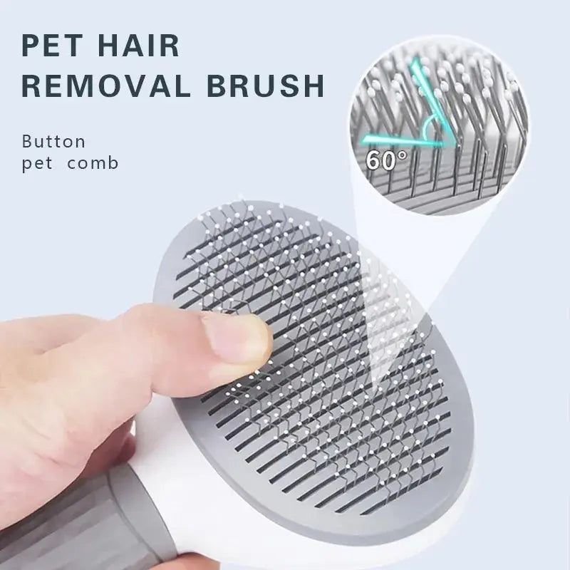 Self-Cleaning Pet Brush, Cat and Dog Comb, Hair Remover Tool for Dogs and Cats, Grooming Accessories, Pets' Dematting Comb - 02ALABA