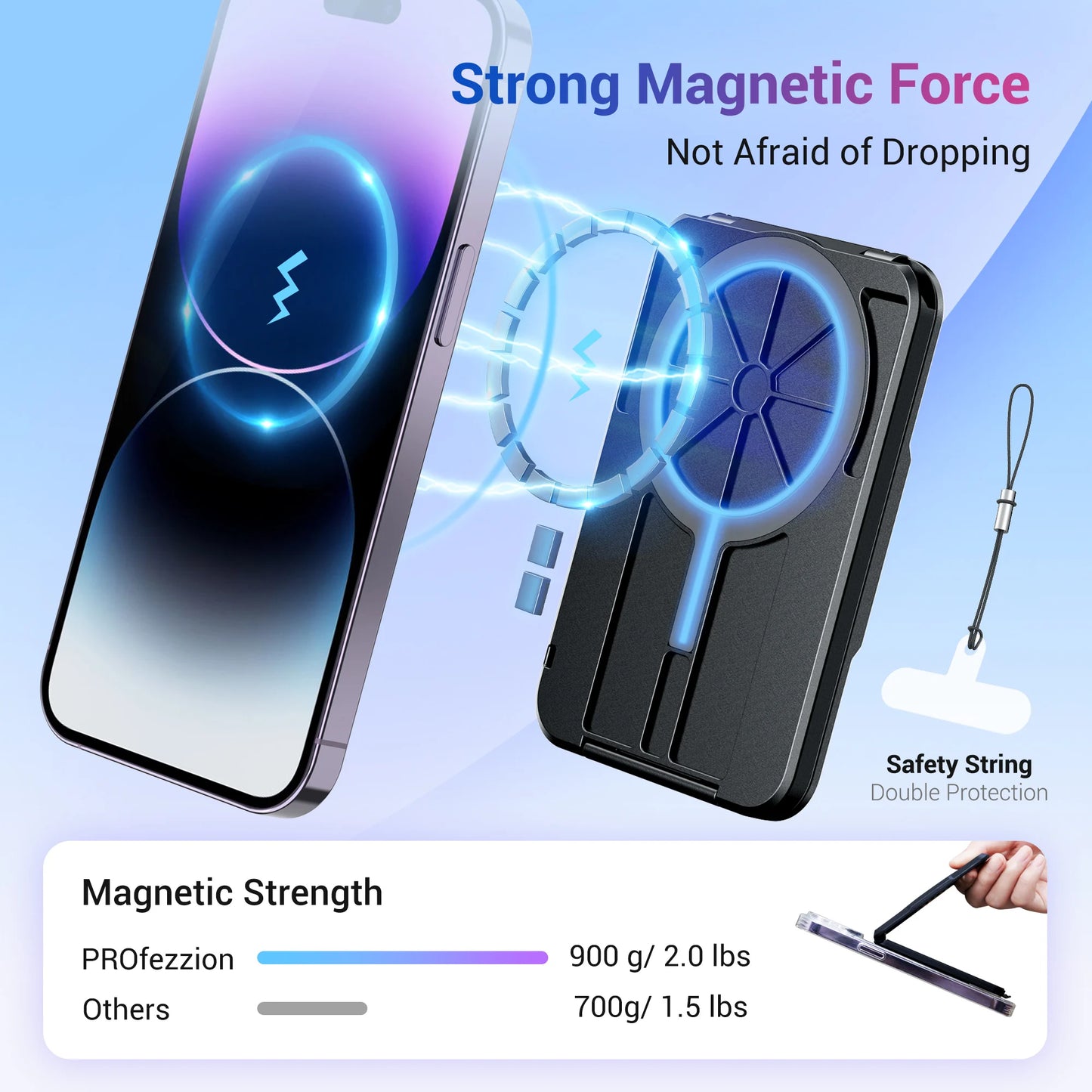Magnetic Wallet & Card Holder with RFID Blocking Function for iPhone 14 15 Pro/ Pro Max/ 13 Pro Max/ 13 Pro 12 11 MagSafe Wallet - 02ALABA