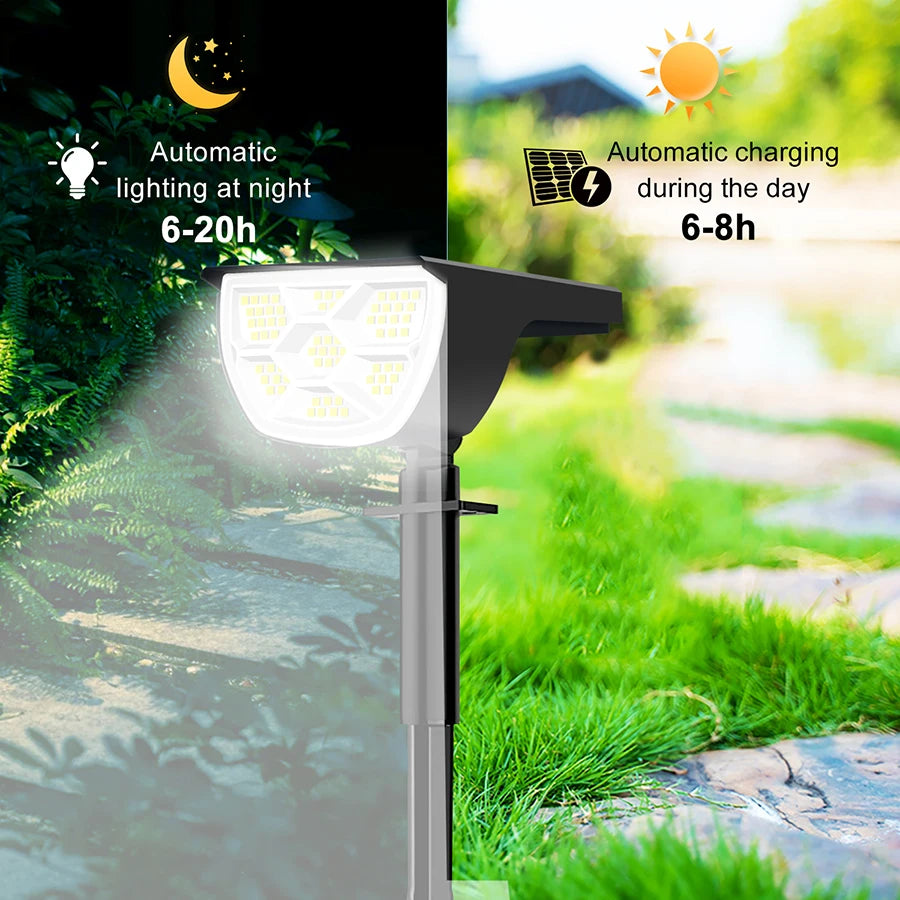 72/68 LED Solar Landscape Lights, IP65 Waterproof Outdoor Solar Light with 3 Modes, Solar Garden Spotlight for Yard, Lawn, Walkway.