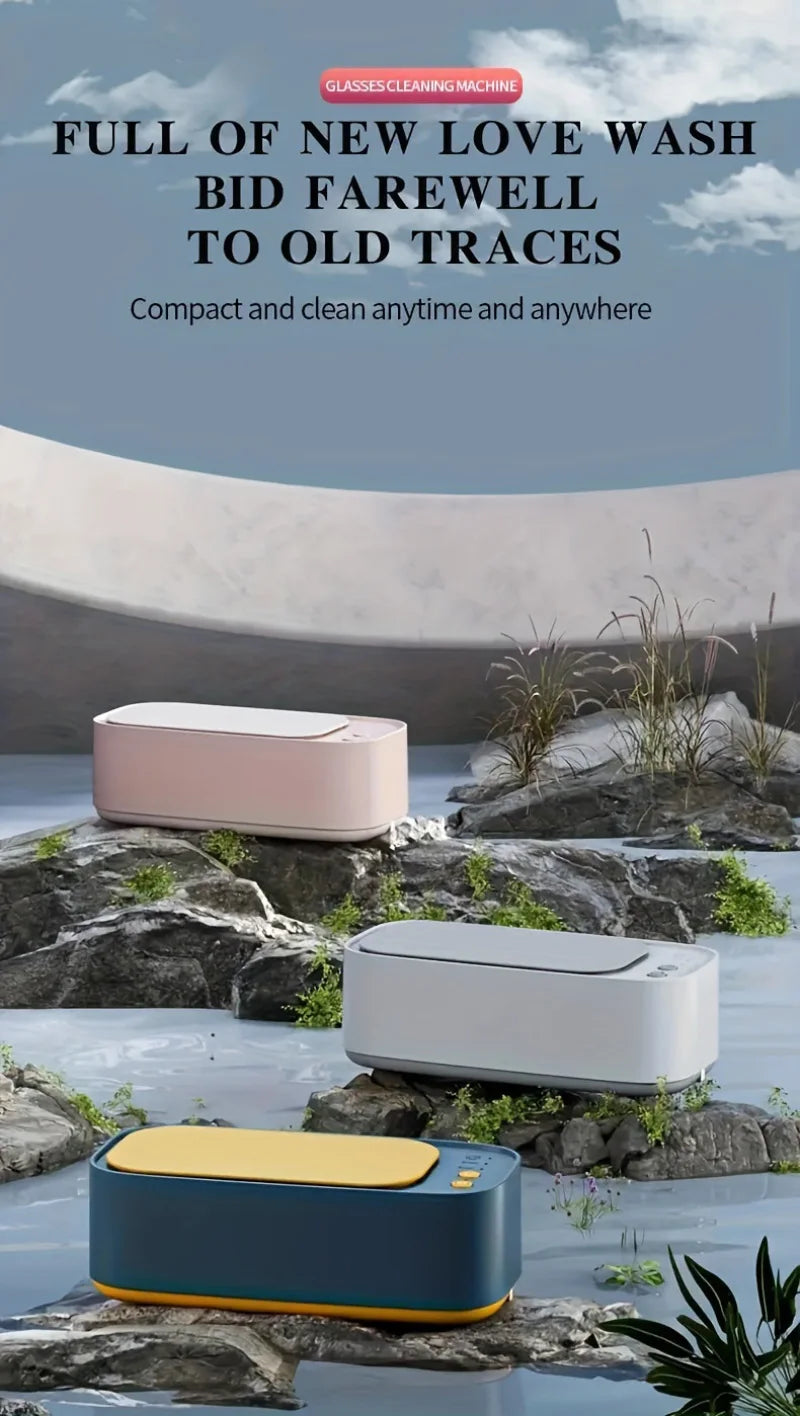 Xiaomi MIJIA Ultrasonic Glasses Cleaner, 45KHZ Ultrasound Jewelry Cleaning Machine, High-Frequency Ultrasonic Cleaning Bath - 02ALABA
