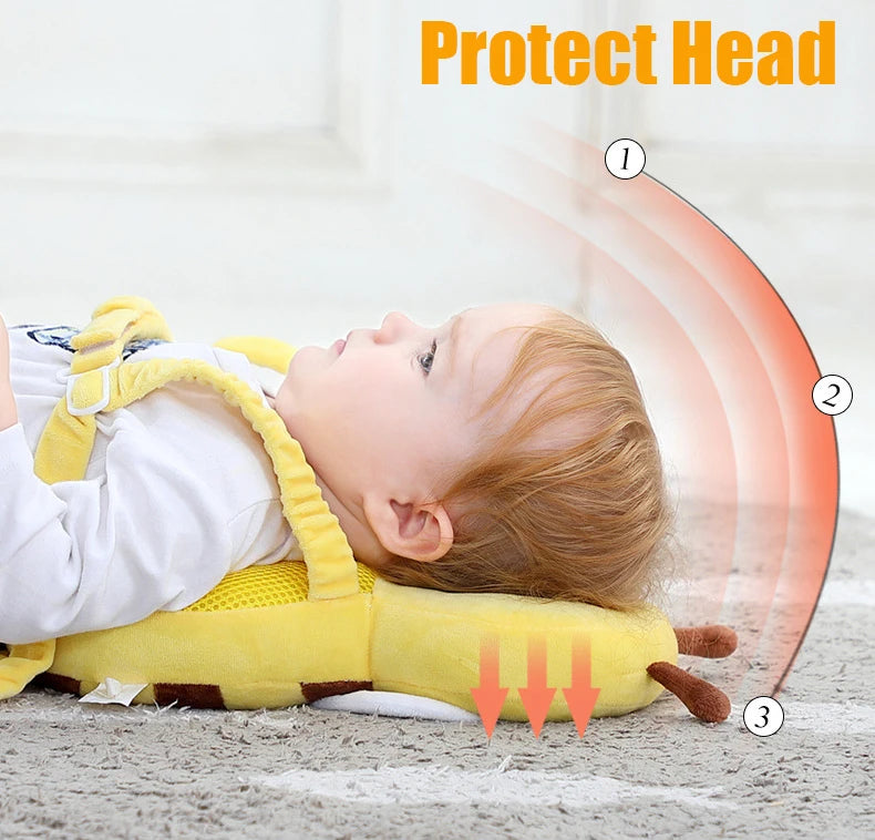 Head Back Protector Baby Protect Pillow Learn Walk Head Protector Cushion Anti Fall Backward Cap Carry Cartoon Kids Safe Bibi
