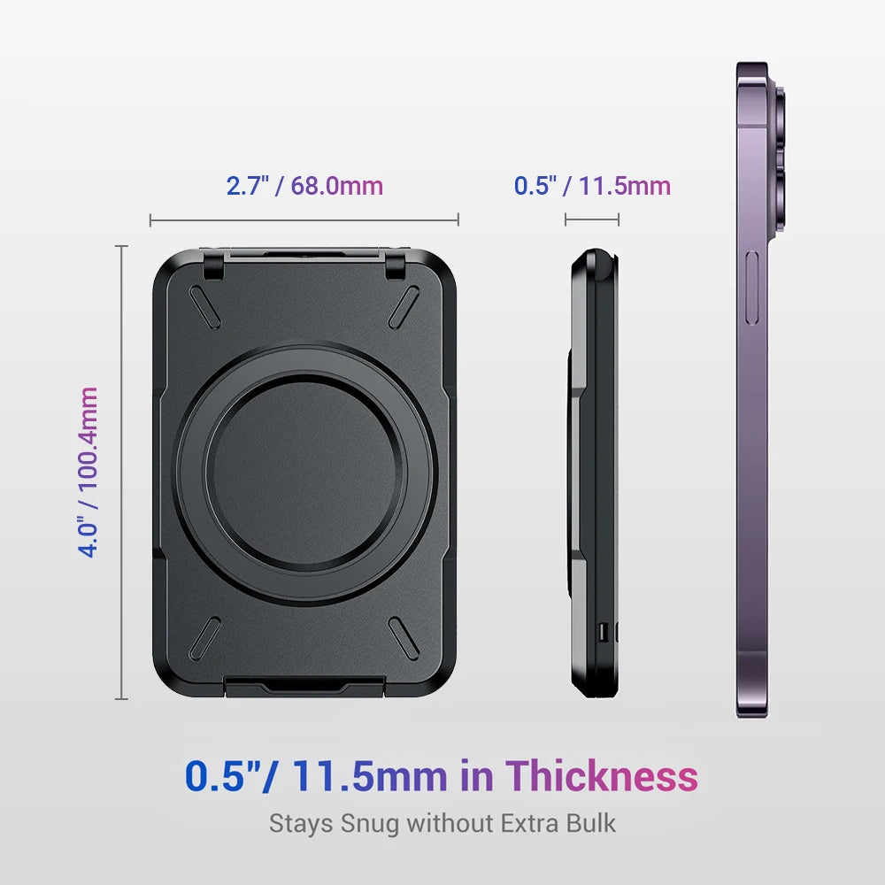 Magnetic Wallet & Card Holder with RFID Blocking Function for iPhone 14 15 Pro/ Pro Max/ 13 Pro Max/ 13 Pro 12 11 MagSafe Wallet - 02ALABA
