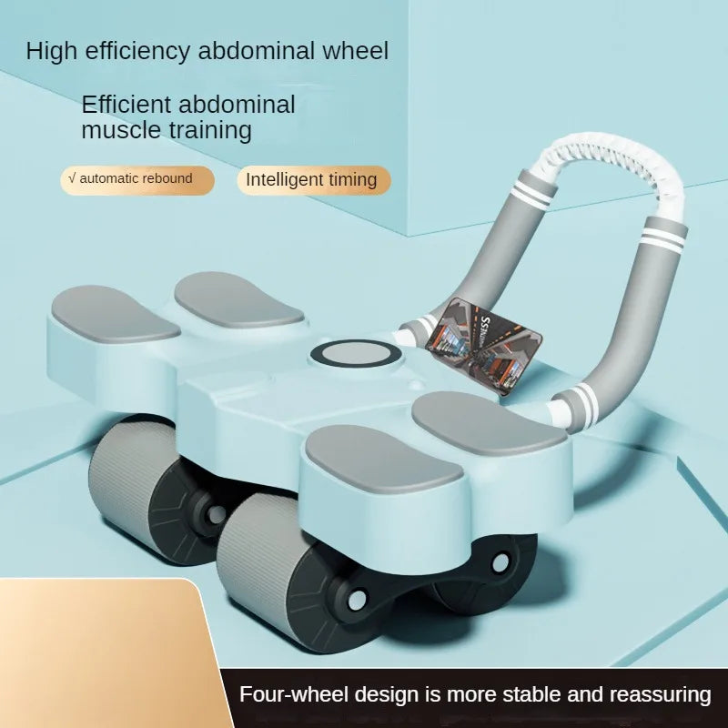 Widened Four-Wheel Ab Roller: Automatic Rebound with Elbow Support - Home Fitness for Abdominal Muscles - 02ALABA