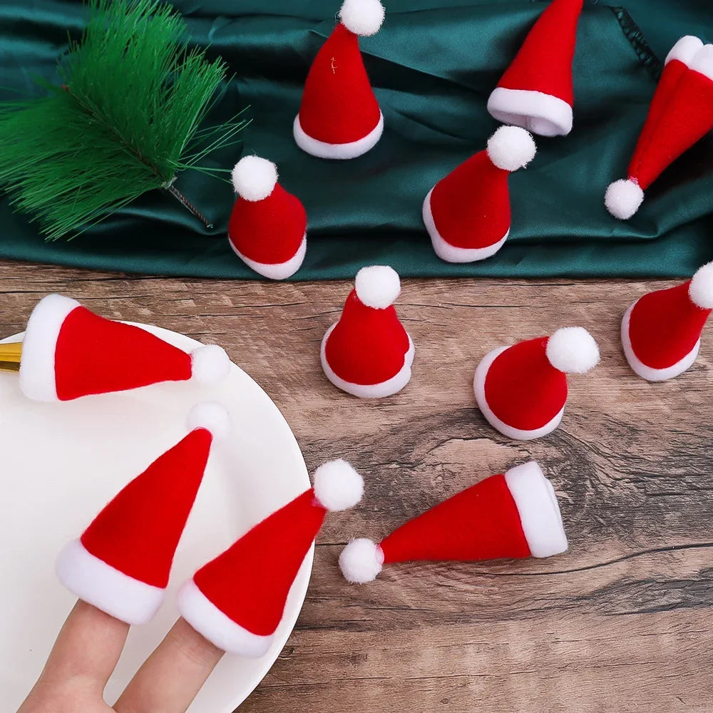 Christmas Wine Bottle Cover Caps, Red and Green Xmas Hat and Scarf Sets, Home Ornament, Festival Party Tableware Decoration Supplies - 02ALABA