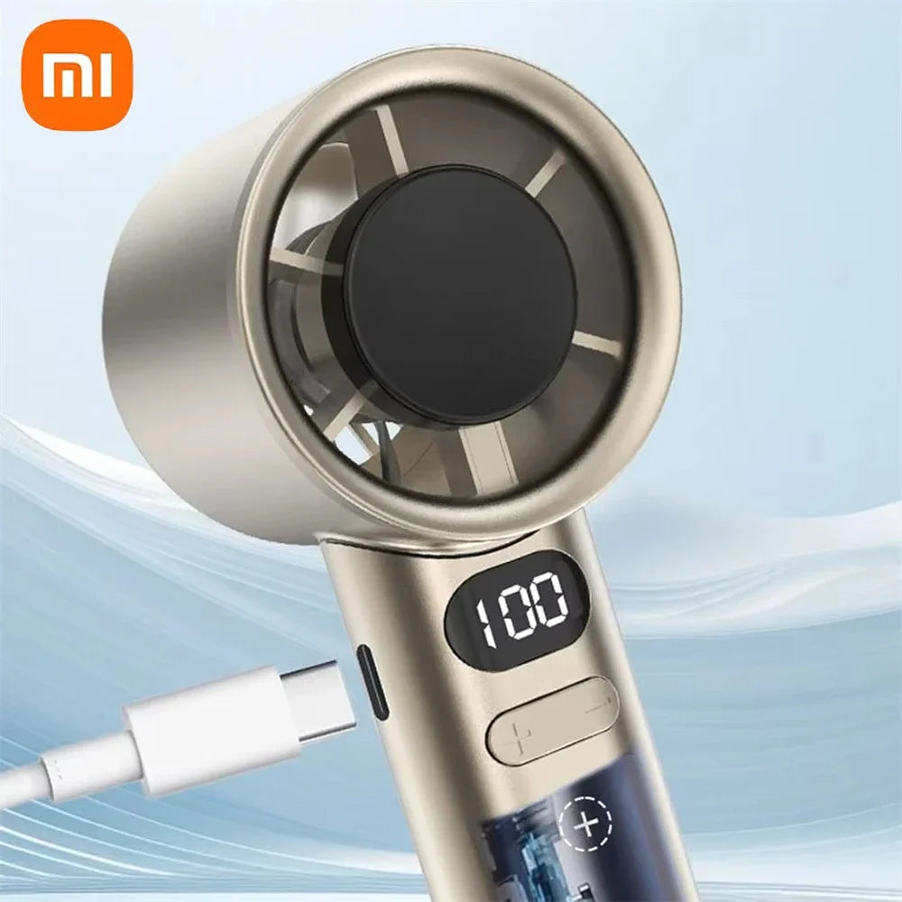 Xiaomi Mijia 120 Wind Speed Mini Portable Handheld Fan Leafless Turbine Fan USB Rechargeable Outdoor High Speed Fan - 02ALABA
