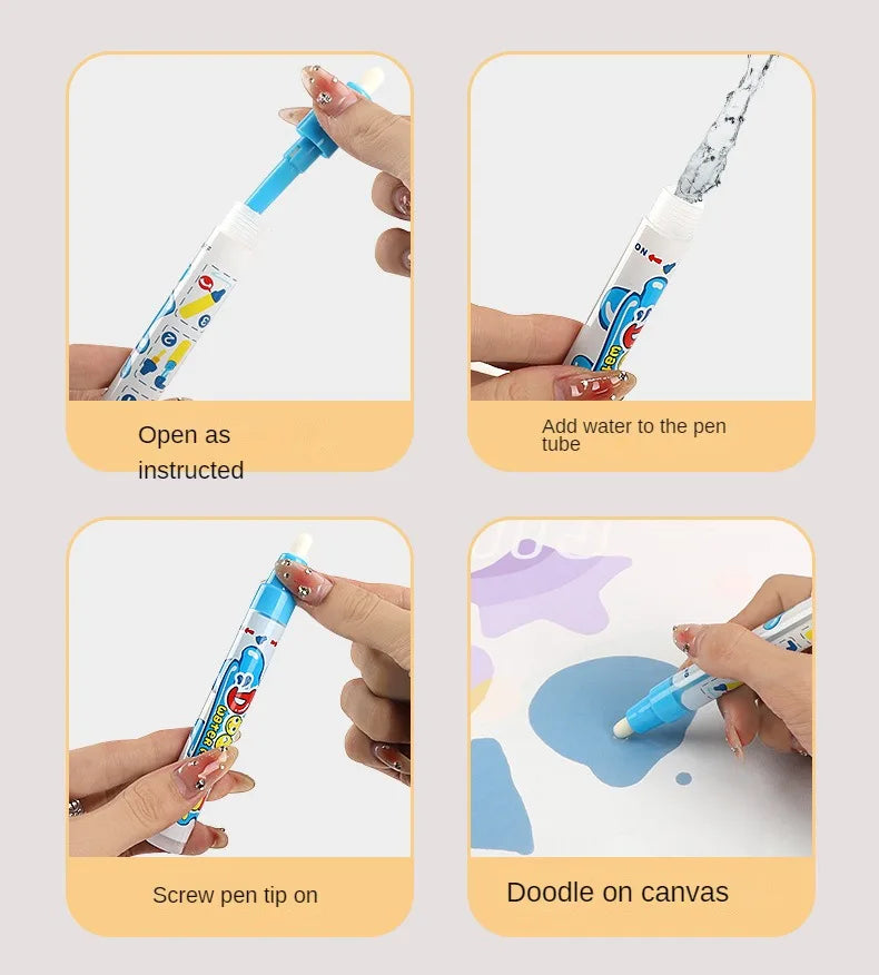 Magic Water Drawing Mat Reusable Doodle Painting Board with Pens Montessori Educational Toys for Kids Halloween Christmas Gift
