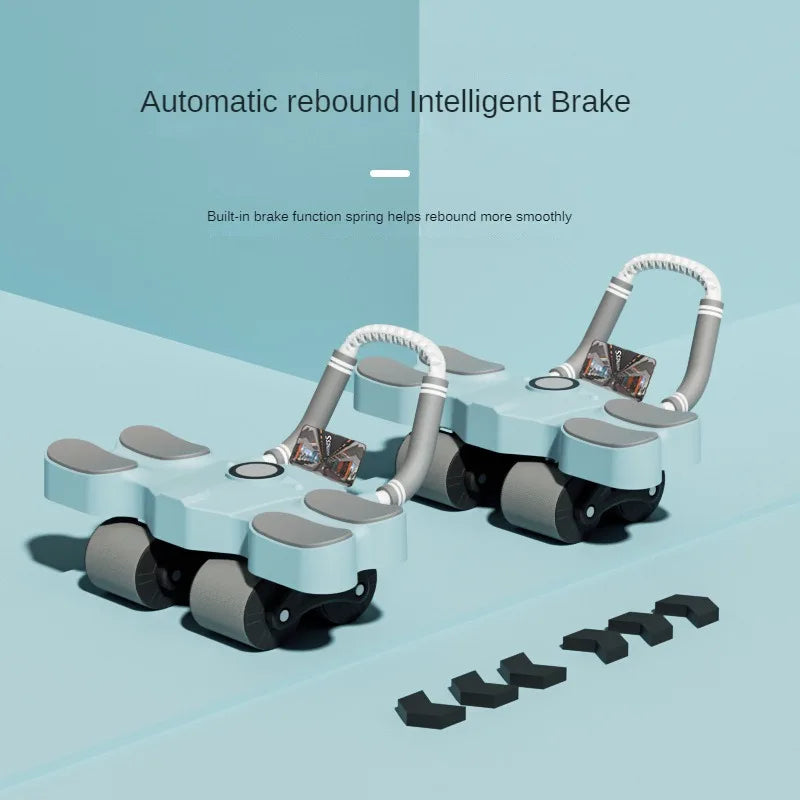 Widened Four-Wheel Ab Roller: Automatic Rebound with Elbow Support - Home Fitness for Abdominal Muscles - 02ALABA