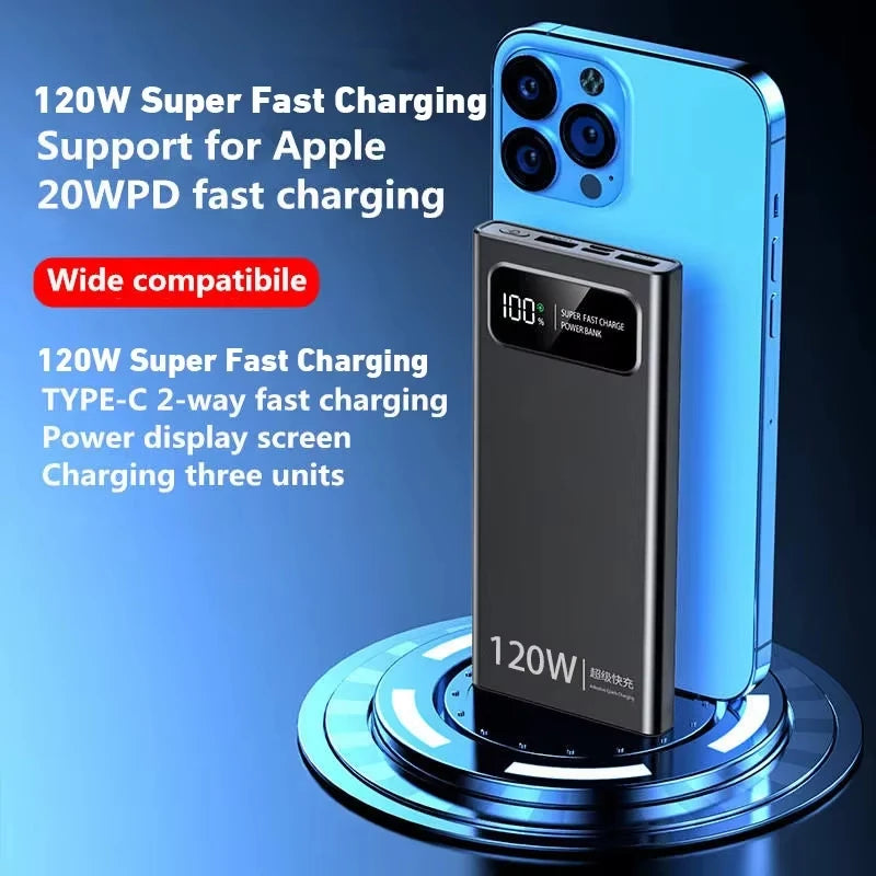 Xiaomi 120W Super Fast Charging 200000mAh High Capacity Power Bank Battery Digital Display Power Bank For Iphone Samsung Huawei - 02ALABA