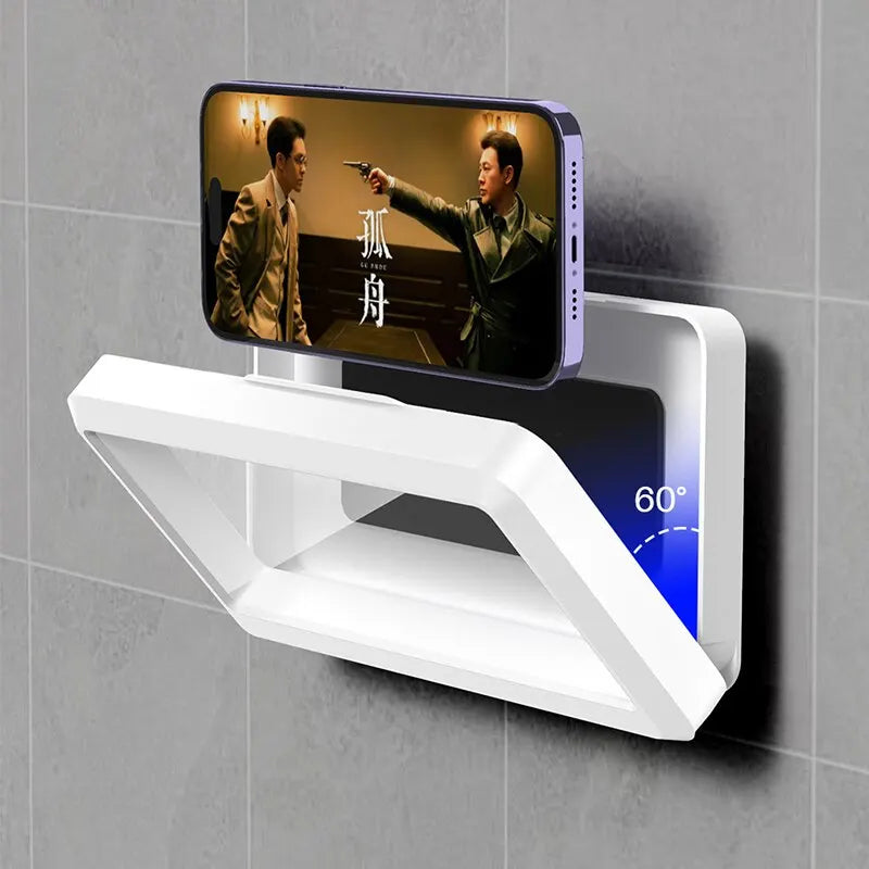 Bathroom Waterproof Phone Holder Home Wall Phone Case Stand Box Self-adhesive Touch Screen Phone Bracket Shower Sealing Storage - 02ALABA