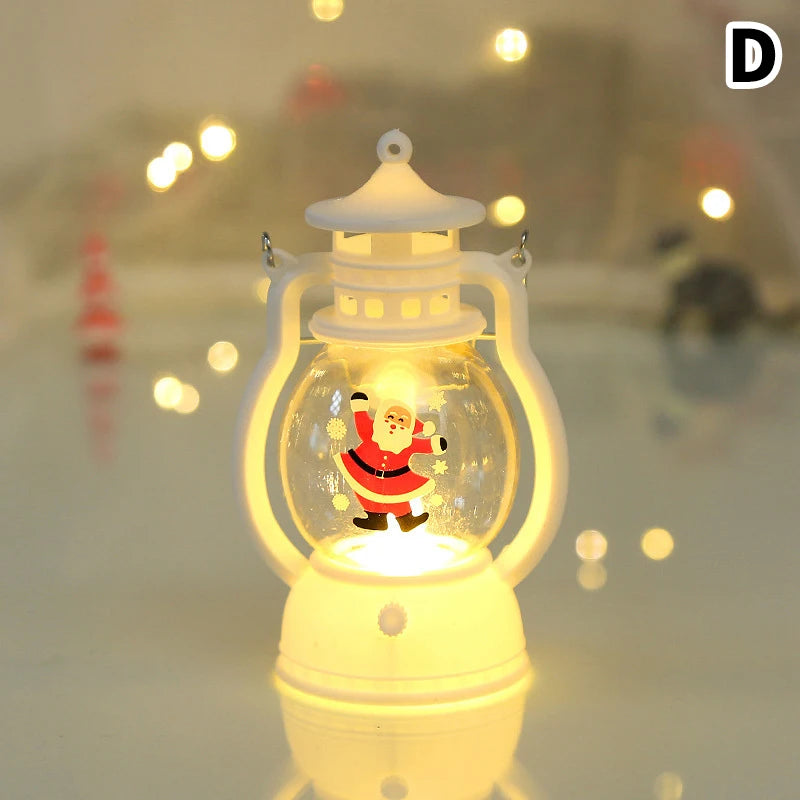 LED Lantern Lights featuring Santa Claus, Snowman, and Christmas Tree designs, perfect as Merry Christmas decorations for homes. - 02ALABA