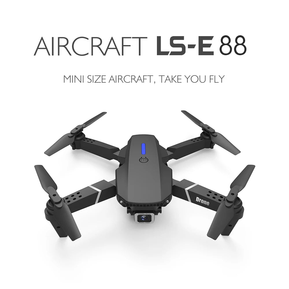 2024 E88Pro RC Drone 4K Professional with 1080P Wide-Angle HD Camera, Foldable Helicopter, Wi-Fi FPV, Height Hold, Gift Toy - 02ALABA