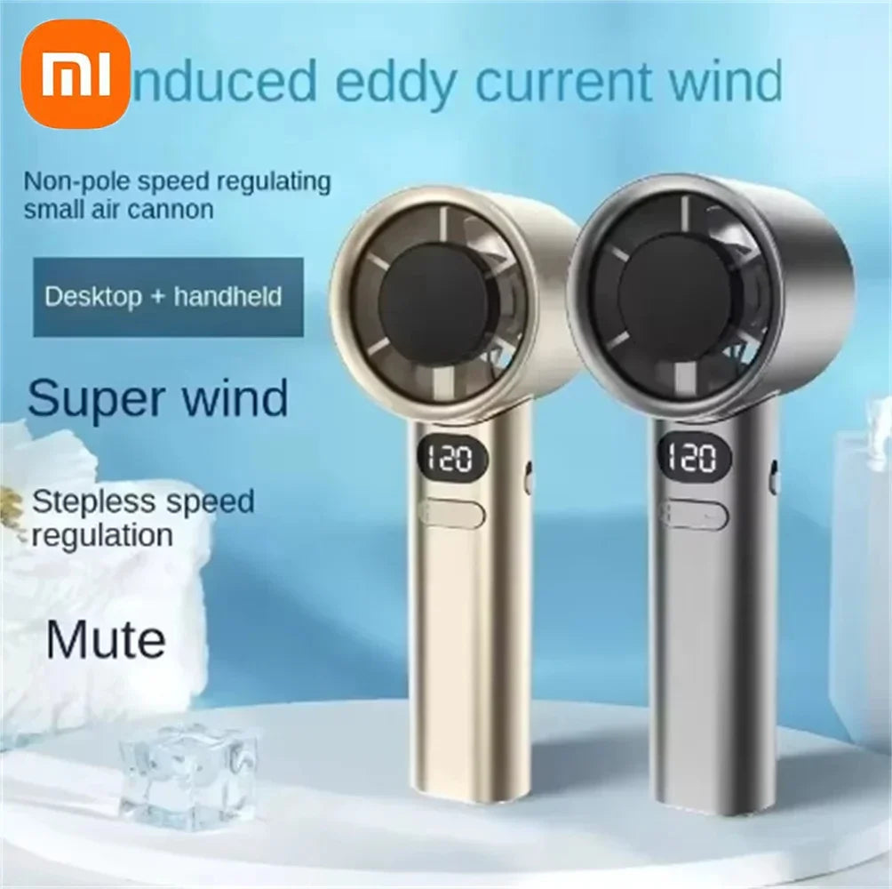 Xiaomi Mijia 120 Wind Speed Mini Portable Handheld Fan Leafless Turbine Fan USB Rechargeable Outdoor High Speed Fan - 02ALABA