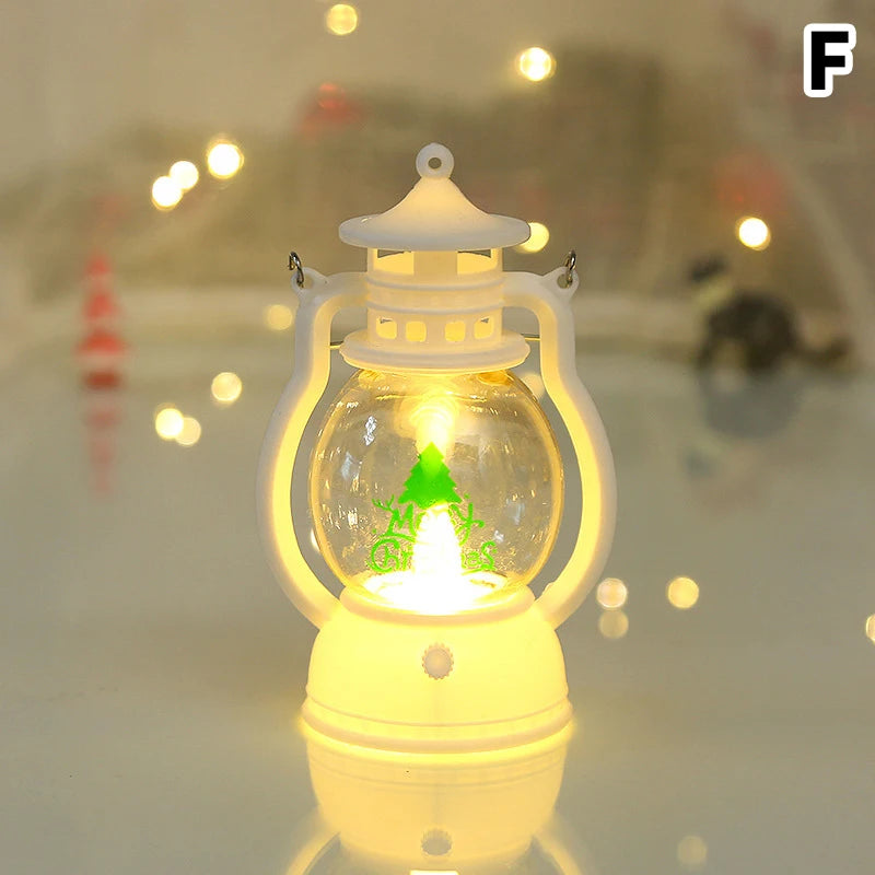 LED Lantern Lights featuring Santa Claus, Snowman, and Christmas Tree designs, perfect as Merry Christmas decorations for homes. - 02ALABA