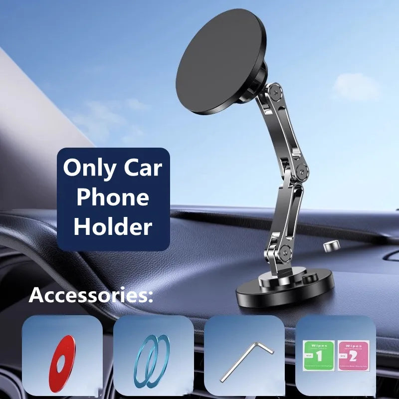 Magnetic Car Wireless Charger Stand, Magnet Car Mount, Fast Charging Station, Phone Holder Bracket for iPhone 15, 14, 13, 12 Pro Max - 02ALABA