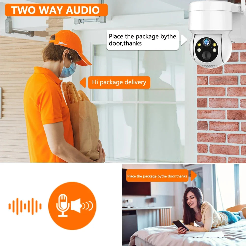 WiFi PTZ Outdoor Camera - 5MP HD, Solar-Powered, Built-in Battery, iCsee Smart Wireless Surveillance - 02ALABA