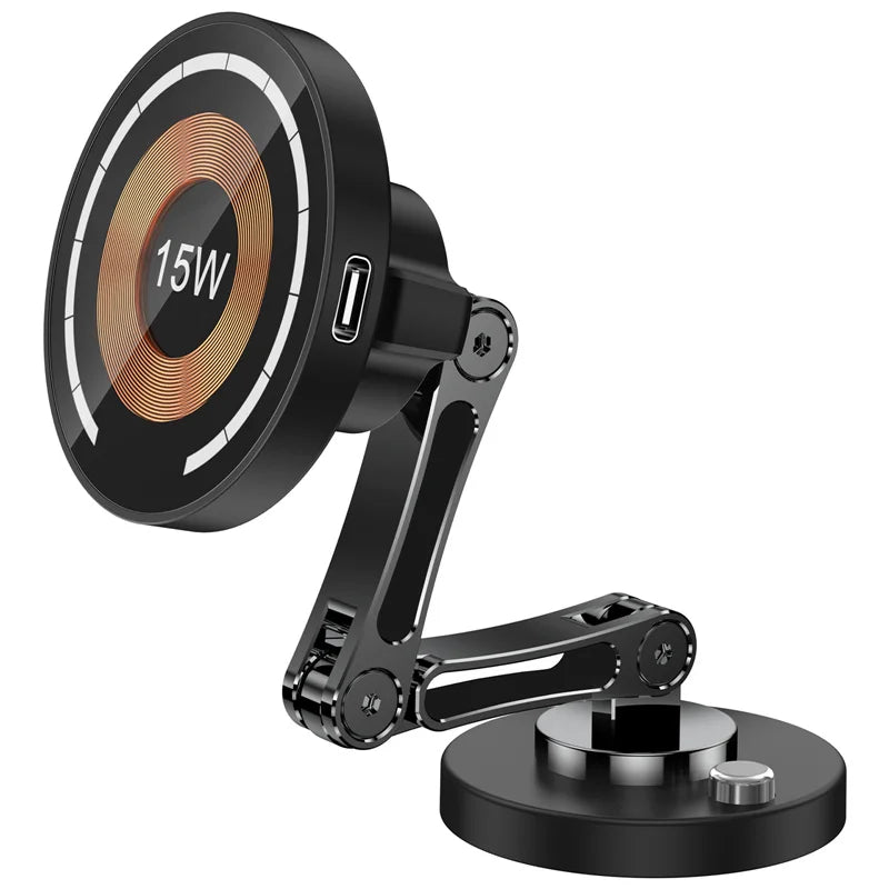 Magnetic Car Wireless Charger Stand, Magnet Car Mount, Fast Charging Station, Phone Holder Bracket for iPhone 15, 14, 13, 12 Pro Max - 02ALABA