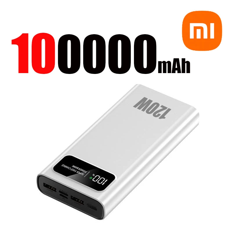 Xiaomi 120W Super Fast Charging 200000mAh High Capacity Power Bank Battery Digital Display Power Bank For Iphone Samsung Huawei - 02ALABA