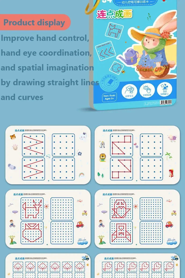 Magical Tracing Workbook: Montessori Educational Calligraphy Copybook for Kids - Reusable Pen Control Training