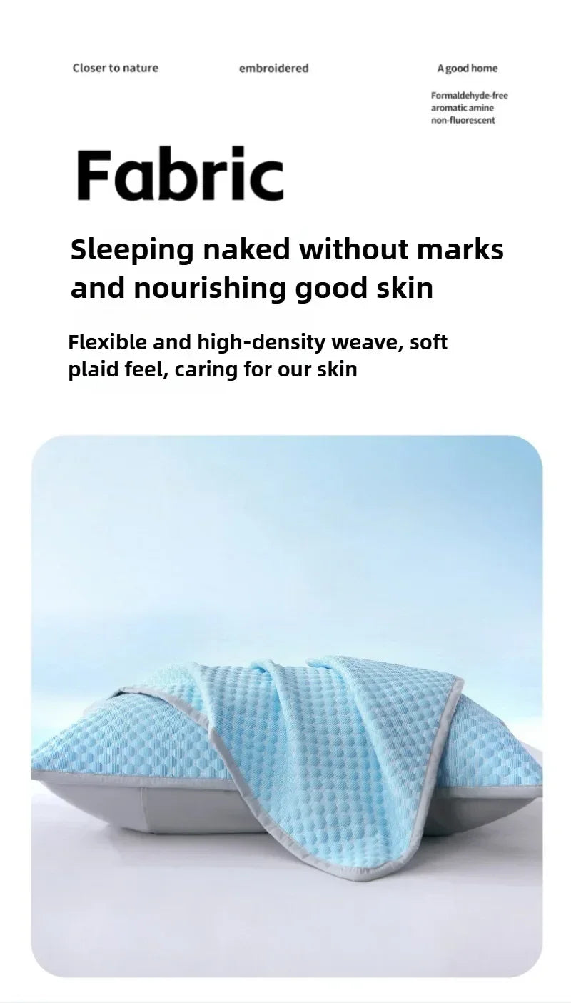 Summer Cooling Pillowcase Solid Color Ice Bean Bean Pillowcase Cool Feeling Air Conditioning Cover Washable (No Pillow) 48x74cm