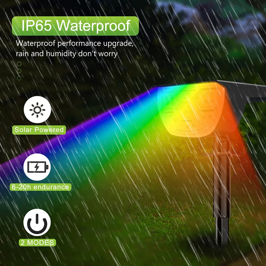 72/68 LED Solar Landscape Lights, IP65 Waterproof Outdoor Solar Light with 3 Modes, Solar Garden Spotlight for Yard, Lawn, Walkway. - 02ALABA