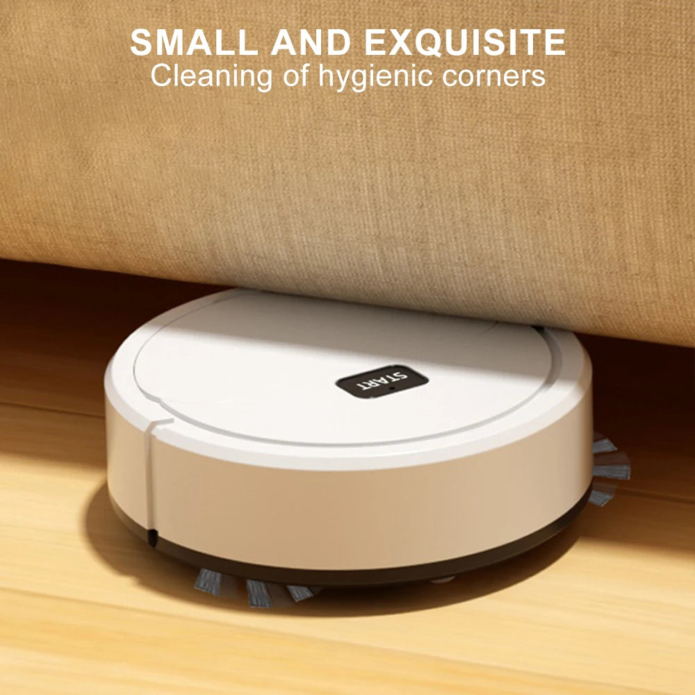 The Fully Automatic Sweeping Robot is a versatile vacuum cleaner that can also mop the floor. It's a compact, home-use device designed for convenience, known as the Lazybones Intelligent 3-in-1 Sweeper. - 02ALABA