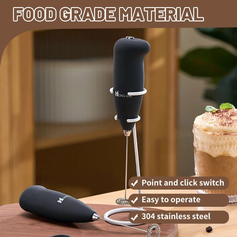 Handheld Electric Milk Frother, Coffee Foamer, Egg Beater, Cappuccino Stirrer, Mini Portable Blender, Home Kitchen Whisk Tool - 02ALABA
