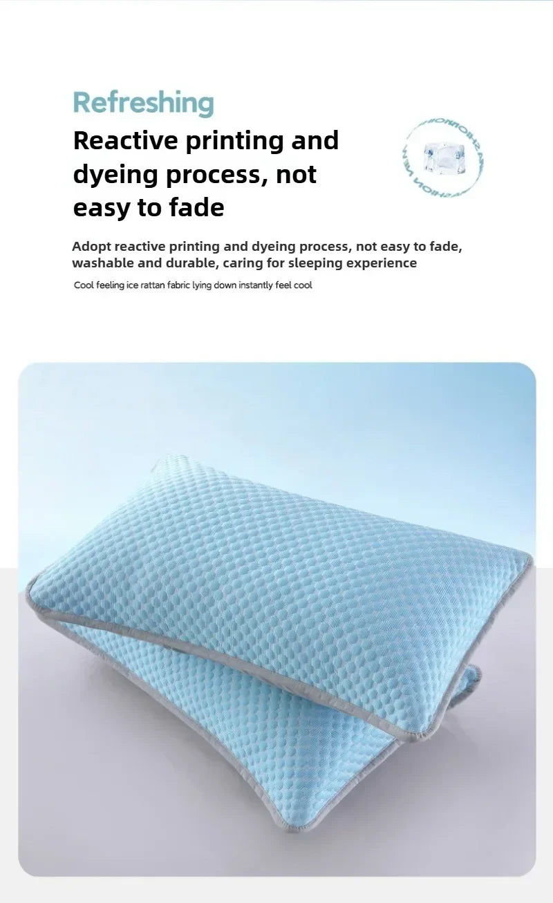 Summer Cooling Pillowcase Solid Color Ice Bean Bean Pillowcase Cool Feeling Air Conditioning Cover Washable (No Pillow) 48x74cm