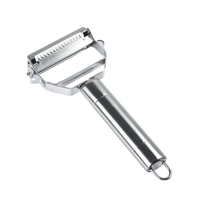 Multifunctional Kitchen Peeler: This stainless steel vegetable and fruit peeler is a durable household tool, perfect for slicing potatoes and shredding carrots. - 02ALABA