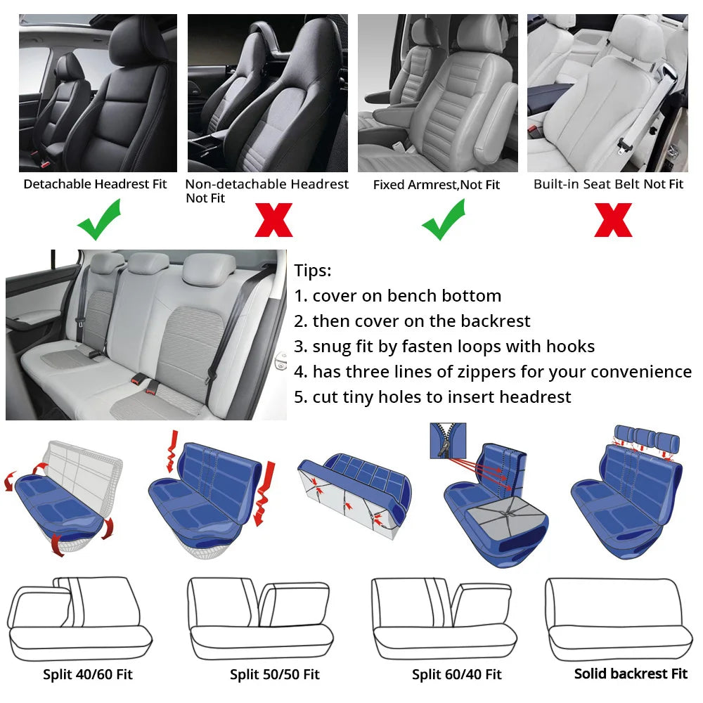 Brand Embroidery Car Seat Covers Set Car Organizer Universal For golf 4 For Citroen C4 For izh 2126 For Hyundai Ai 20 For Honda