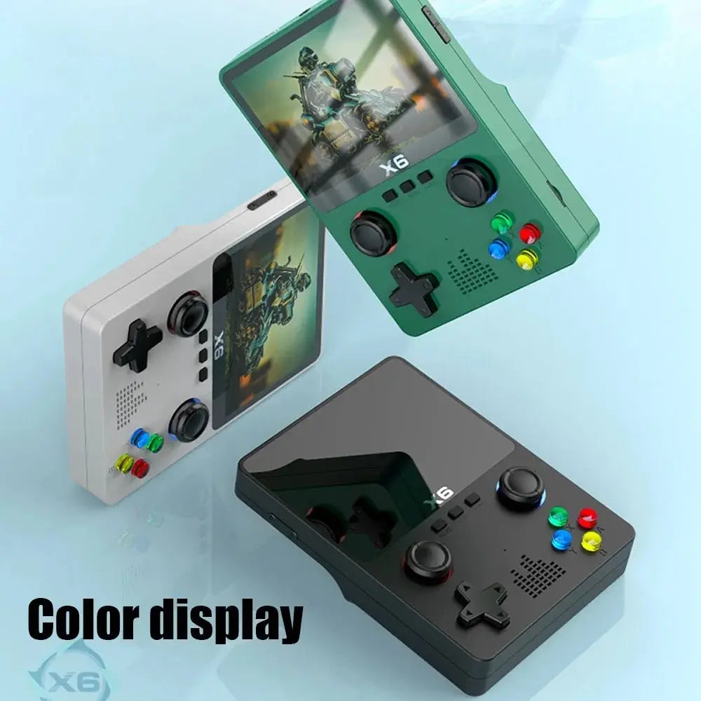 New X6 3.5Inch IPS Screen Handheld Game Player, Dual Joystick 11 Simulators GBA Video Game Console for kids - 02ALABA