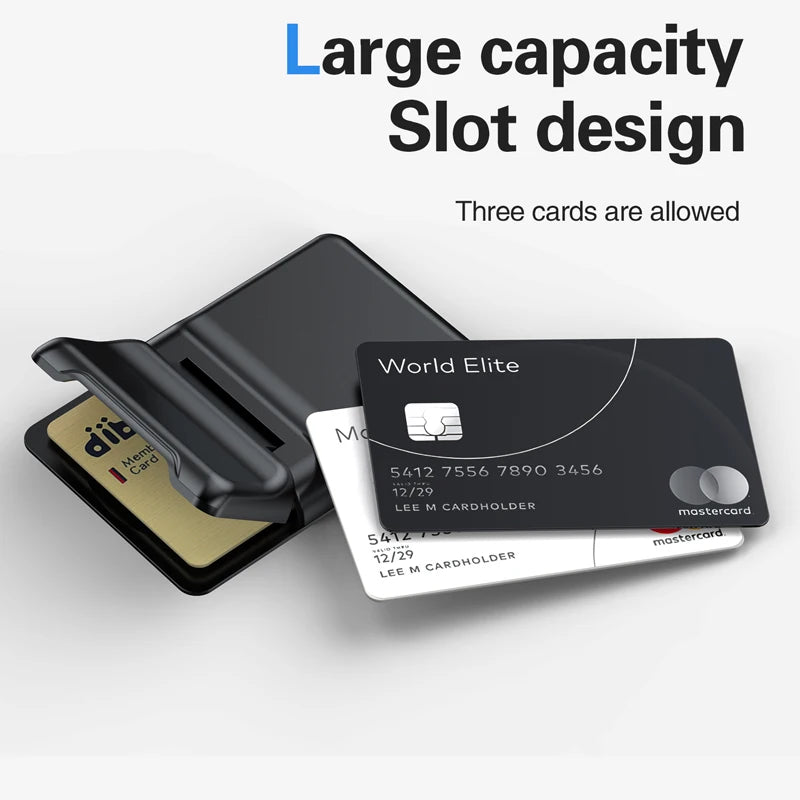 Magnetic Wallet and Card Holder Metal Slim Bank Card Holder For All Cell Phone Models MagSafe PC Magnetic Wallet Holds 1-2 cards - 02ALABA