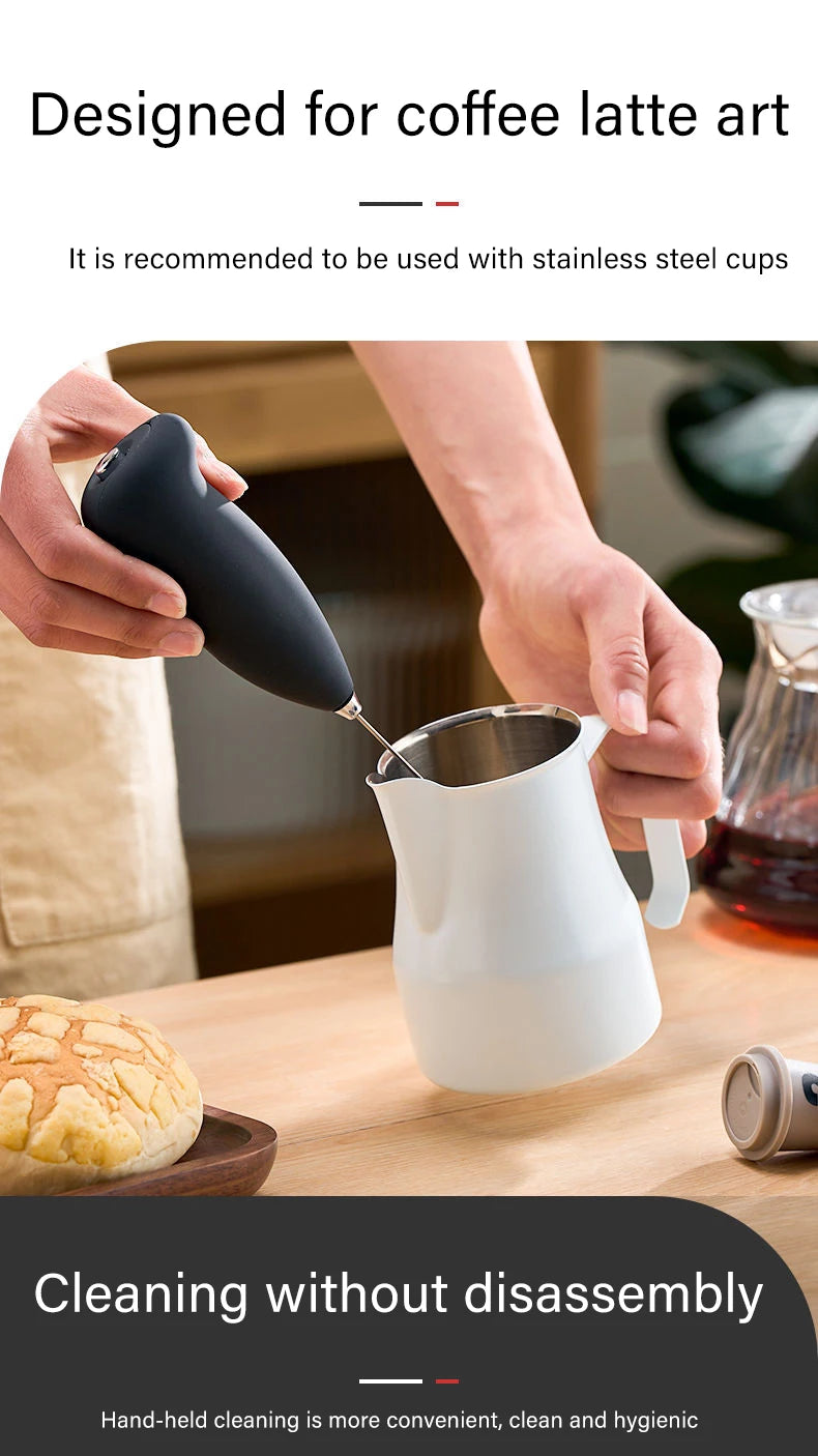 Handheld Electric Milk Frother, Coffee Foamer, Egg Beater, Cappuccino Stirrer, Mini Portable Blender, Home Kitchen Whisk Tool - 02ALABA