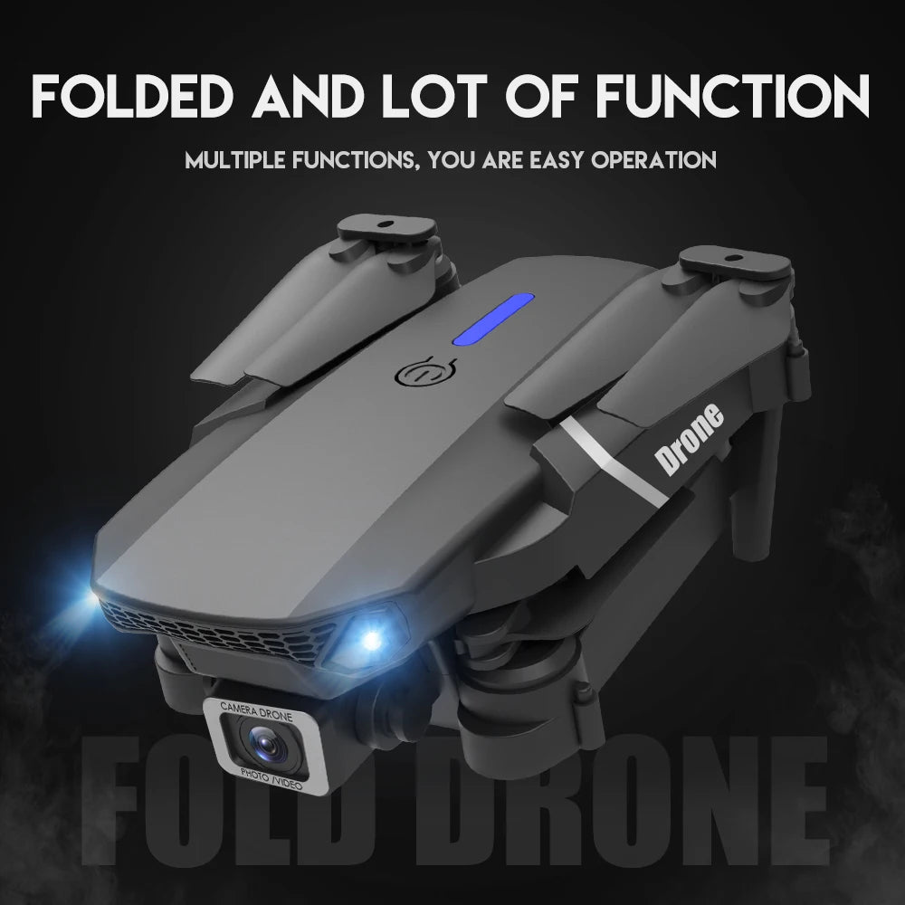 2024 E88Pro RC Drone 4K Professional with 1080P Wide-Angle HD Camera, Foldable Helicopter, Wi-Fi FPV, Height Hold, Gift Toy - 02ALABA