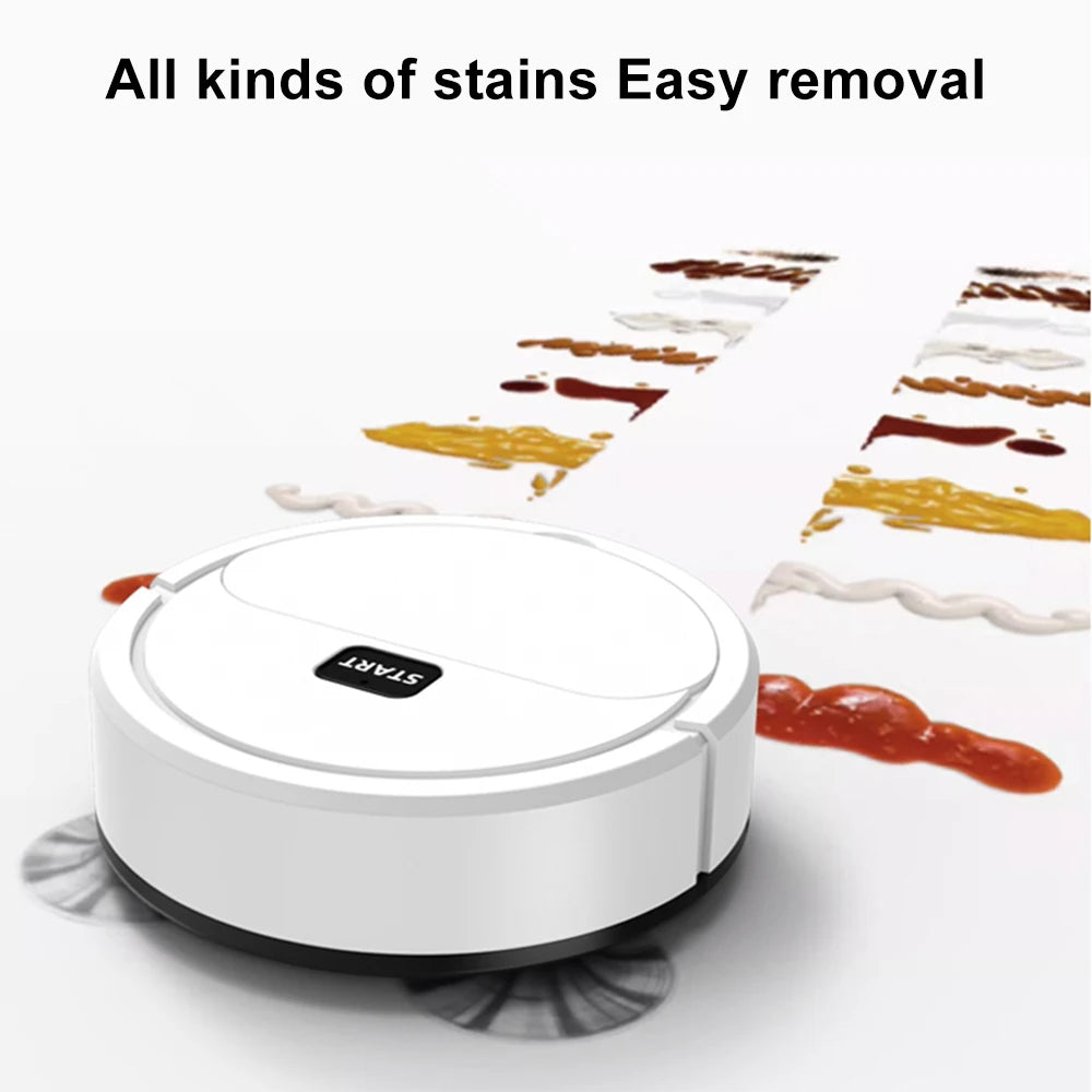 The Fully Automatic Sweeping Robot is a versatile vacuum cleaner that can also mop the floor. It's a compact, home-use device designed for convenience, known as the Lazybones Intelligent 3-in-1 Sweeper. - 02ALABA