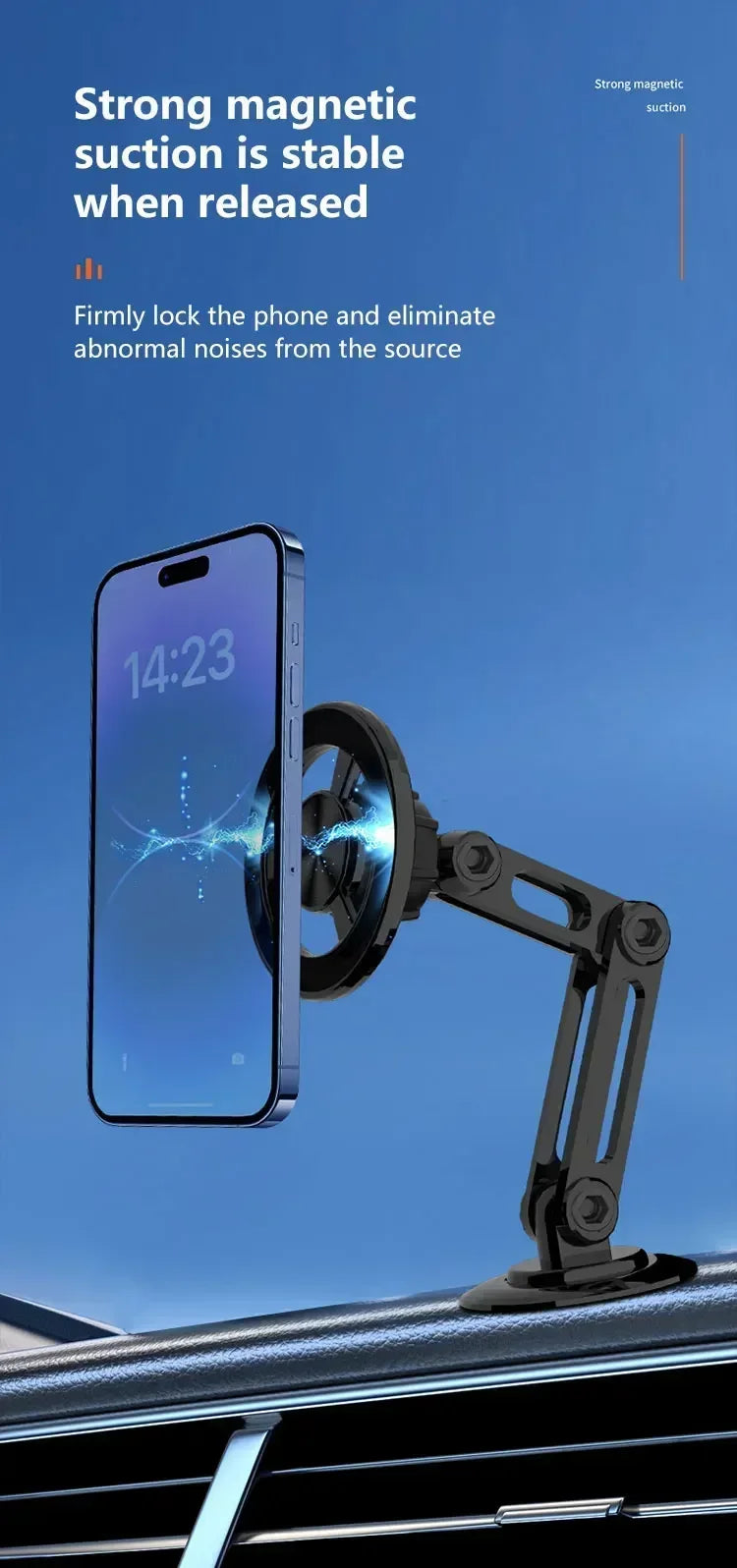 Magnetic Car Wireless Charger Stand, Magnet Car Mount, Fast Charging Station, Phone Holder Bracket for iPhone 15, 14, 13, 12 Pro Max - 02ALABA