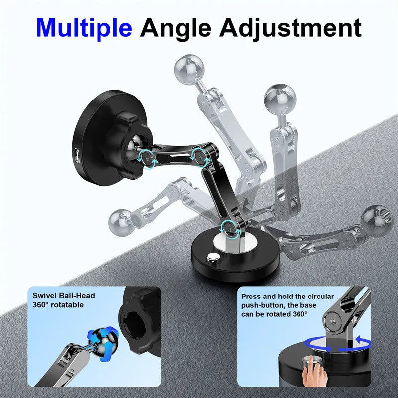 Magnetic Car Wireless Charger Stand, Magnet Car Mount, Fast Charging Station, Phone Holder Bracket for iPhone 15, 14, 13, 12 Pro Max - 02ALABA