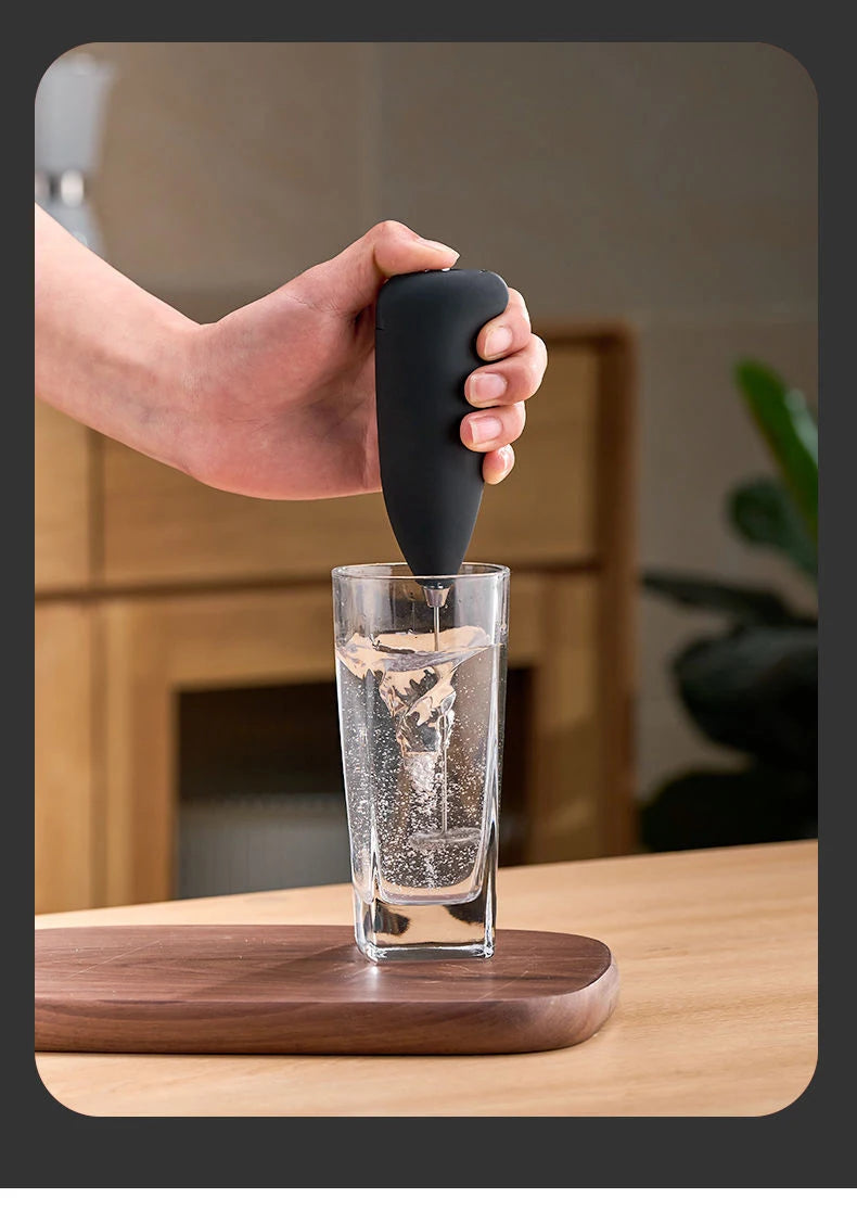Handheld Electric Milk Frother, Coffee Foamer, Egg Beater, Cappuccino Stirrer, Mini Portable Blender, Home Kitchen Whisk Tool - 02ALABA