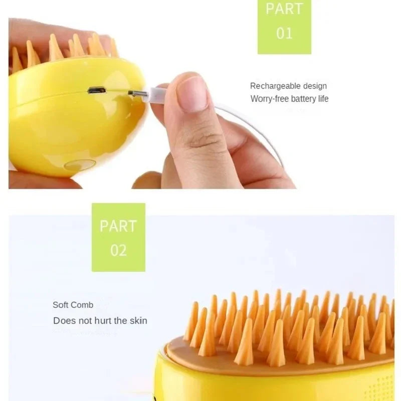 3 in 1 Electric Spray Brushes for Massage Pet Grooming Hair Removal Combs - 02ALABA